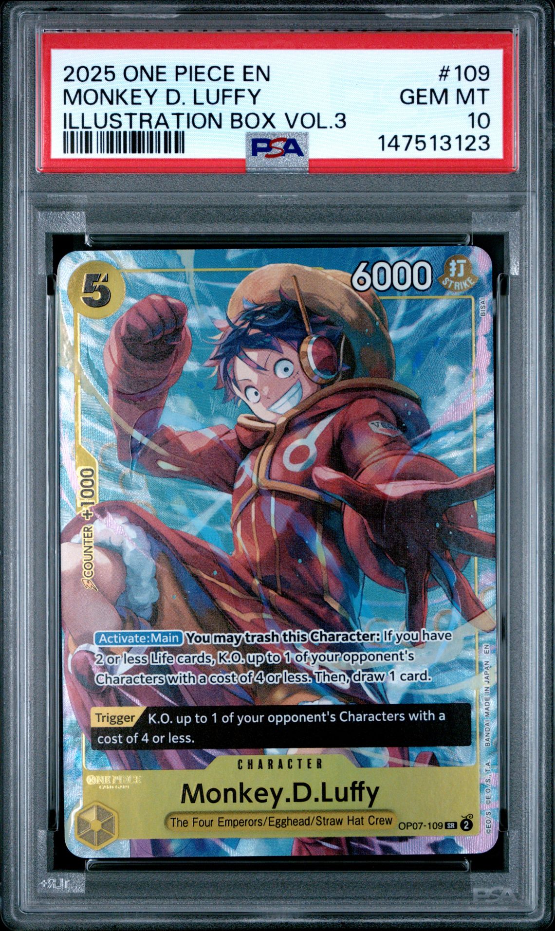 2025 One Piece ONE PIECE PROMOS ILLUSTRATION BOX VOL.3 #109 Monkey D. Luffy front