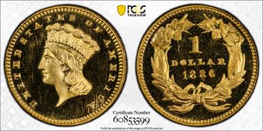 1886 G$1 PR65CAM