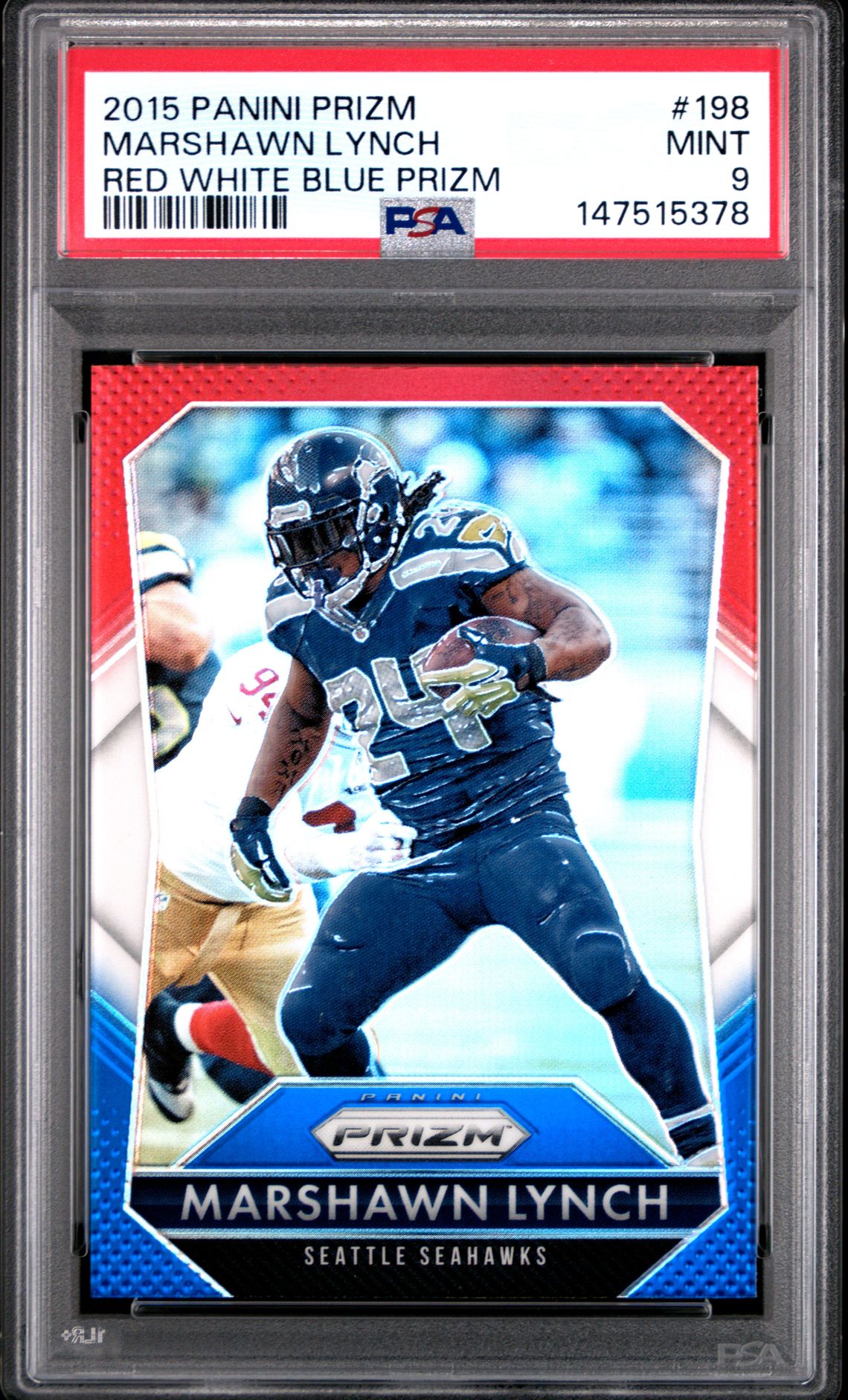 2015 Panini PANINI PRIZM RED WHITE BLUE PRIZM #198 Marshawn Lynch front