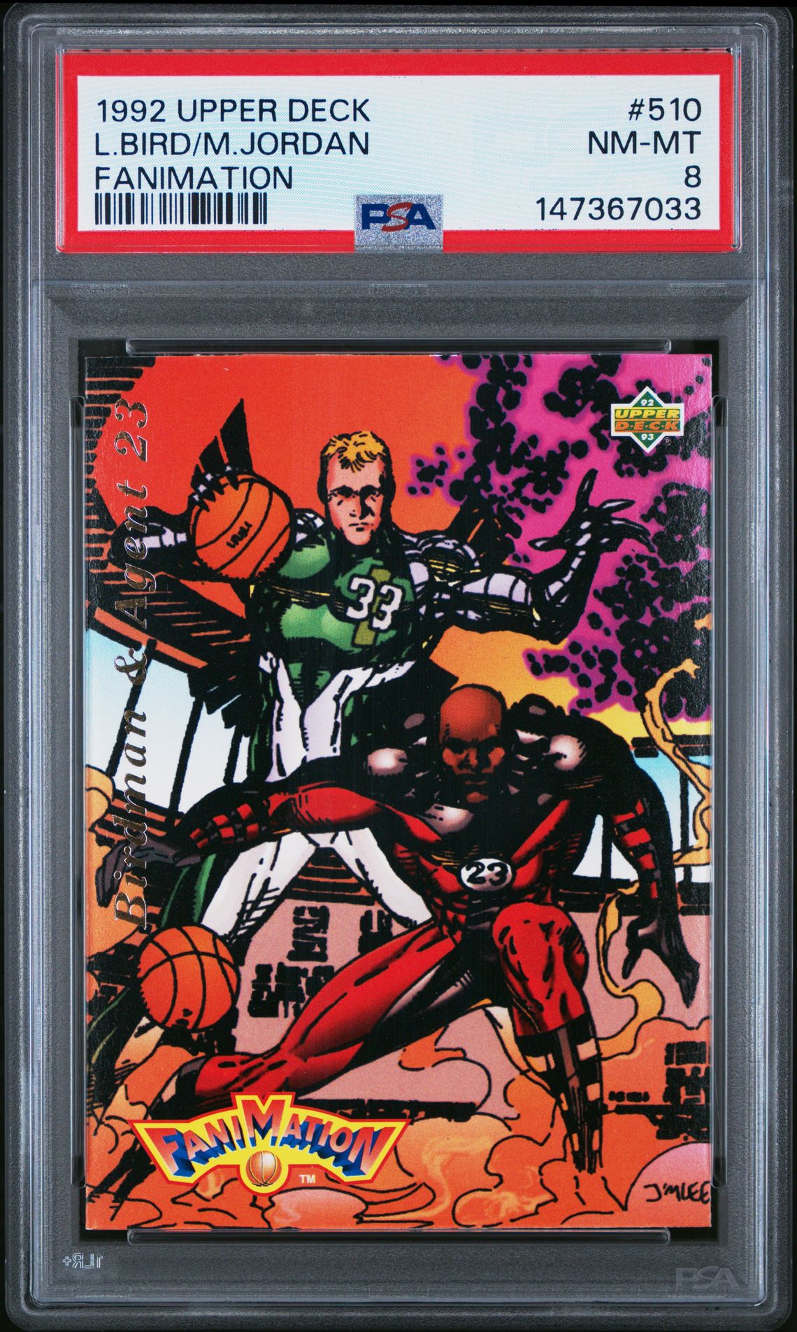 1992 Upper Deck UPPER DECK FANIMATION #510 L.Bird/M.Jordan front
