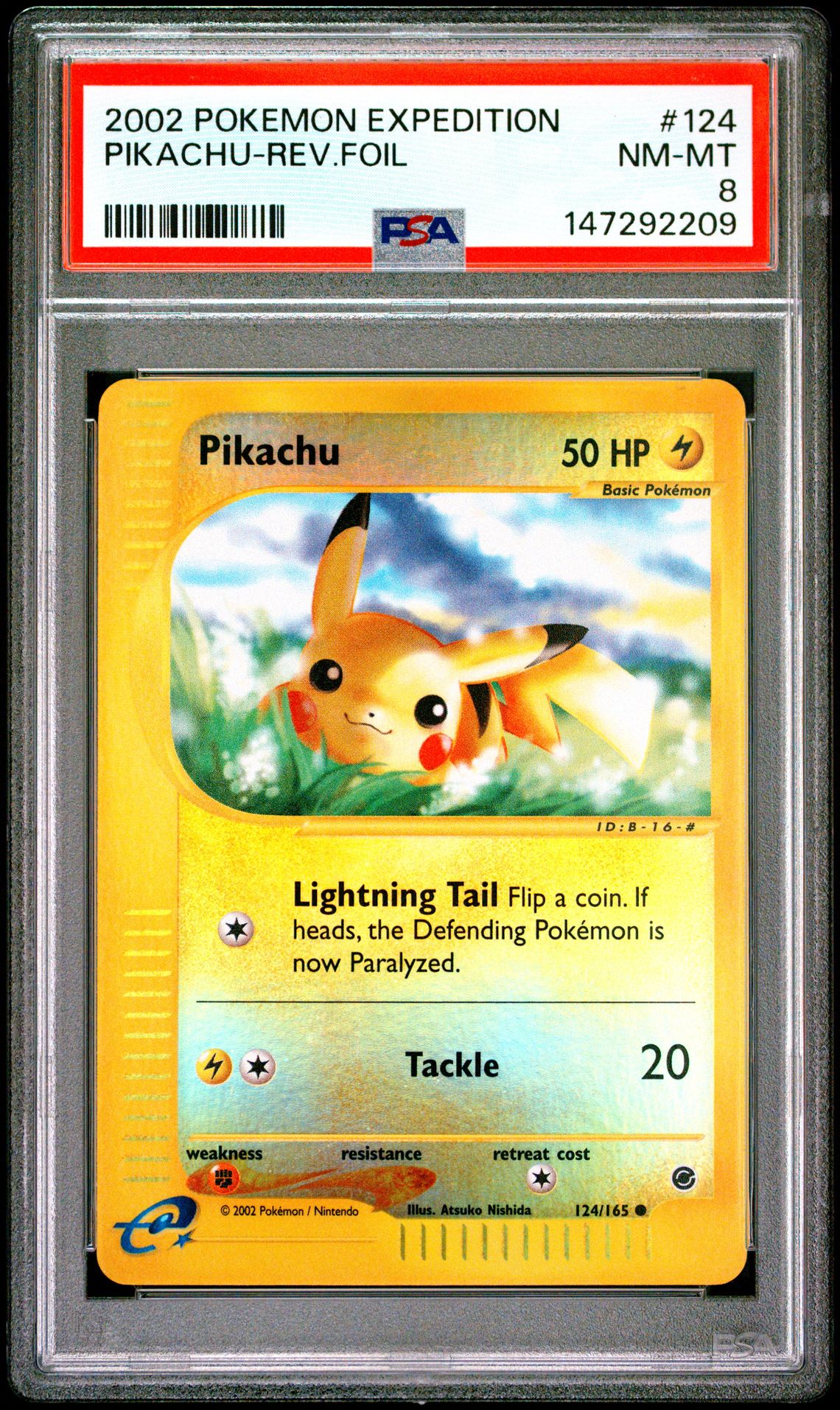 2002 Pokemon POKEMON EXPEDITION #124 Pikachu-Rev.Foil front