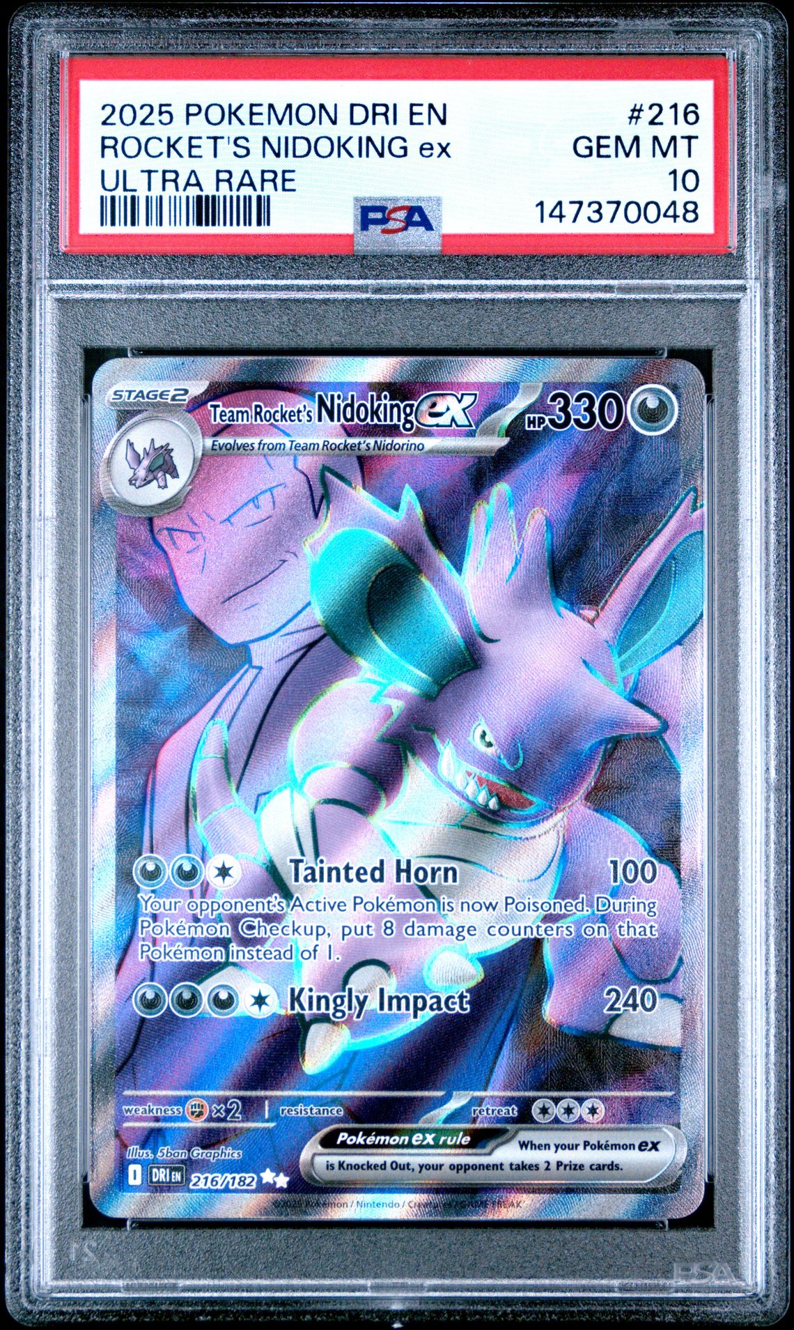 2025 Pokemon POKEMON DRI EN-DESTINED RIVALS ULTRA RARE #216 Rocket's Nidoking EX front