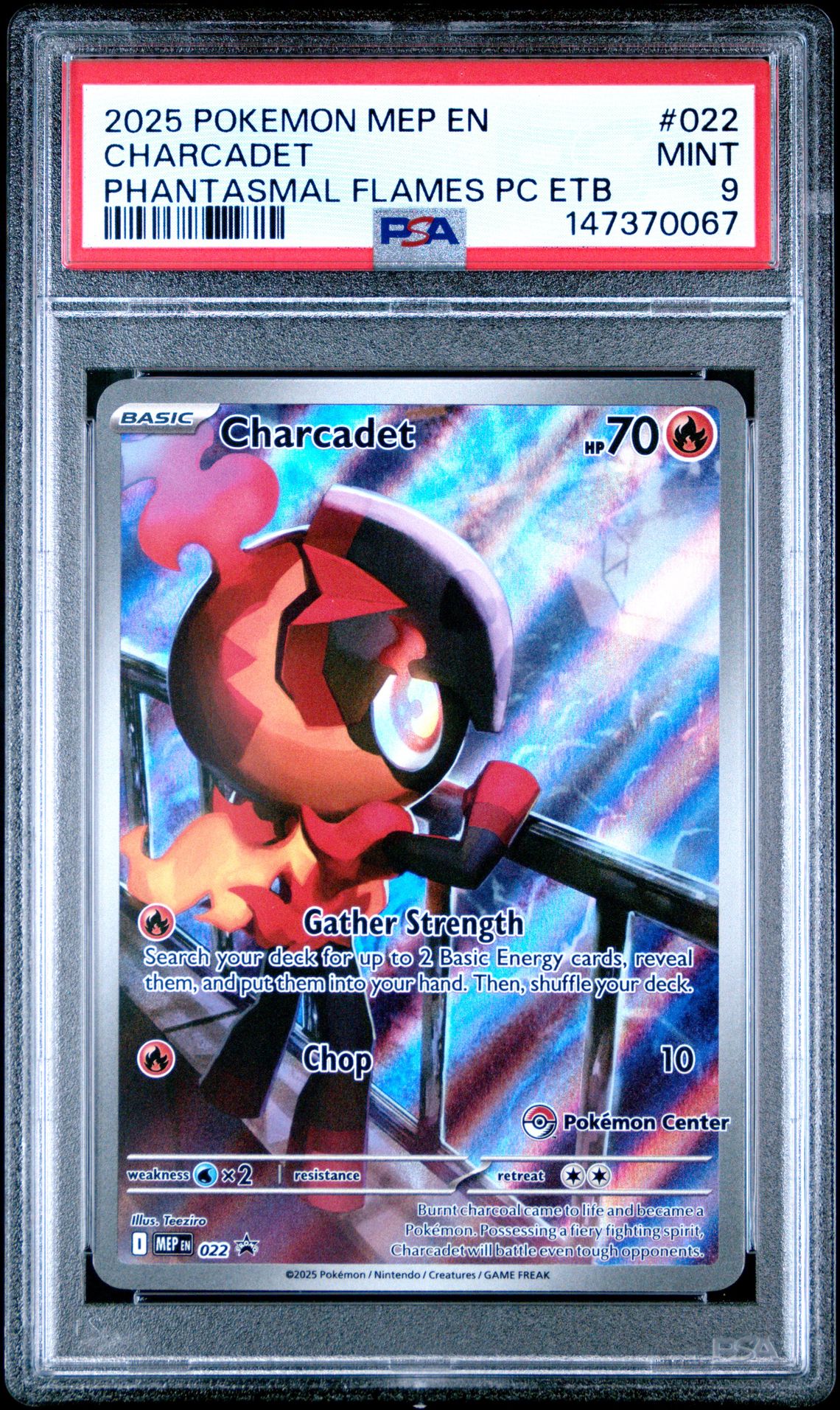 2025 Pokemon POKEMON MEP EN-ME BLACK STAR PROMO PHANTASMAL FLAMES PC ETB #022 Charcadet front