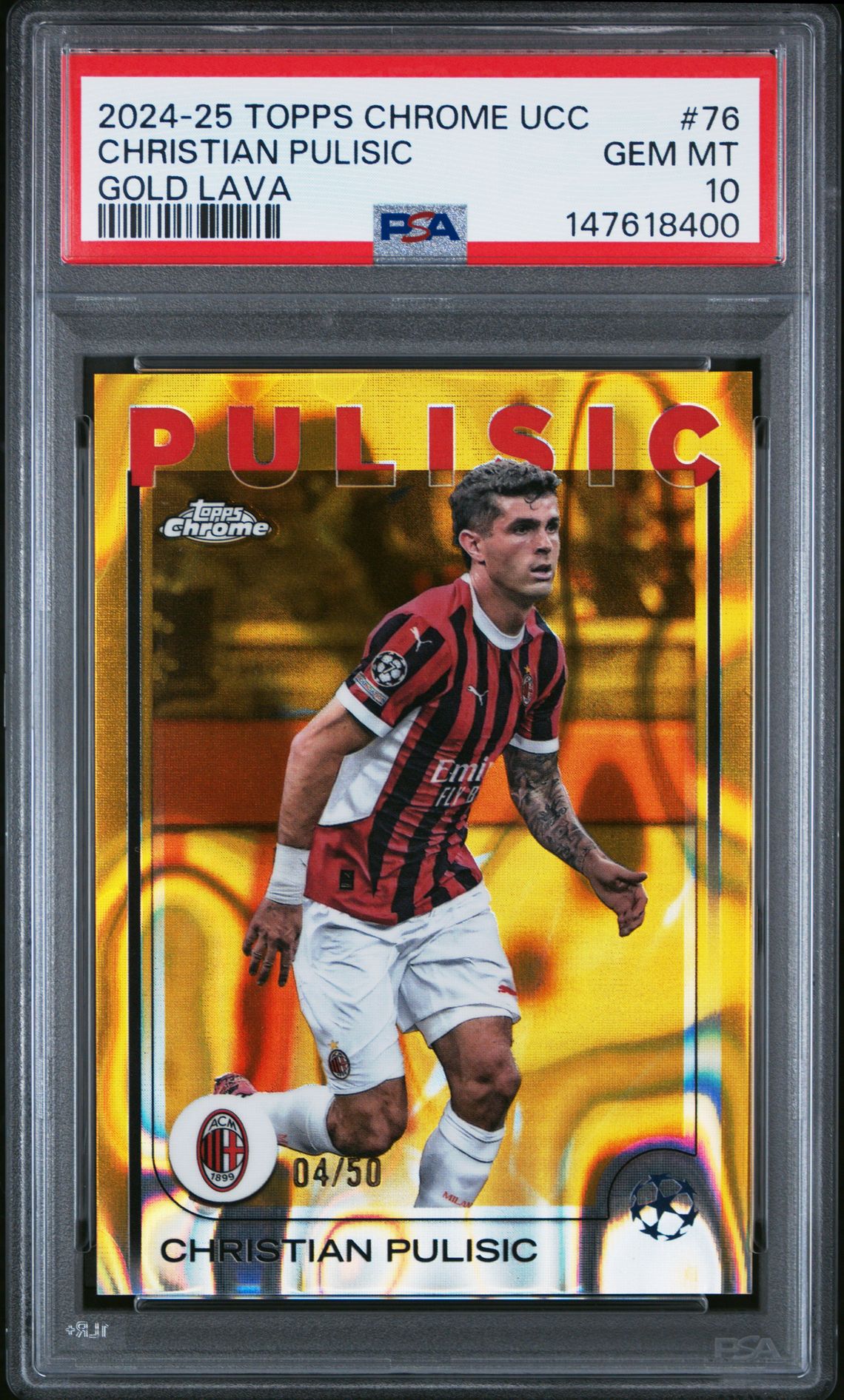 2024-25 Topps Chrome Topps Chrome Uefa Club Competitions #76 Christian Pulisic front