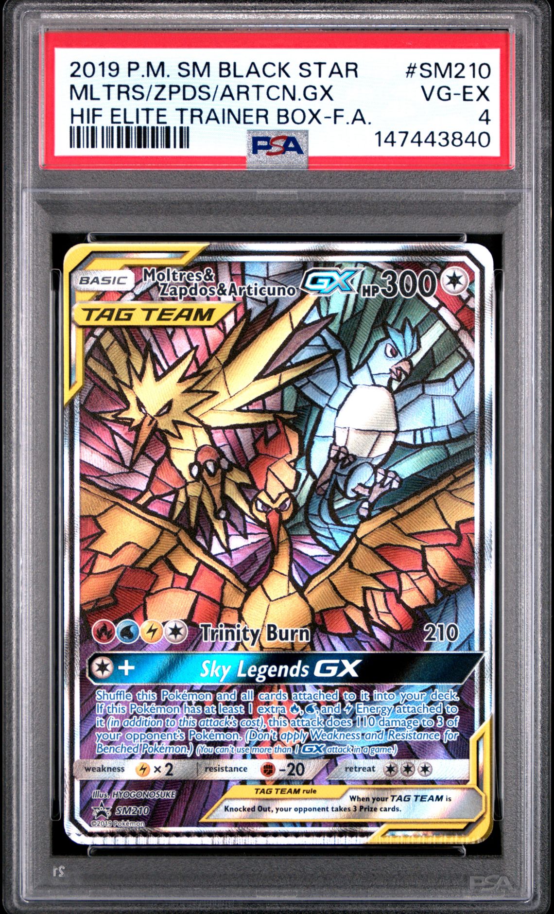 2019 Pokemon POKEMON SM BLACK STAR PROMO HIF ELITE TRAINER BOX-F.A. #SM210 Mltrs/Zpds/Artcn.Gx front