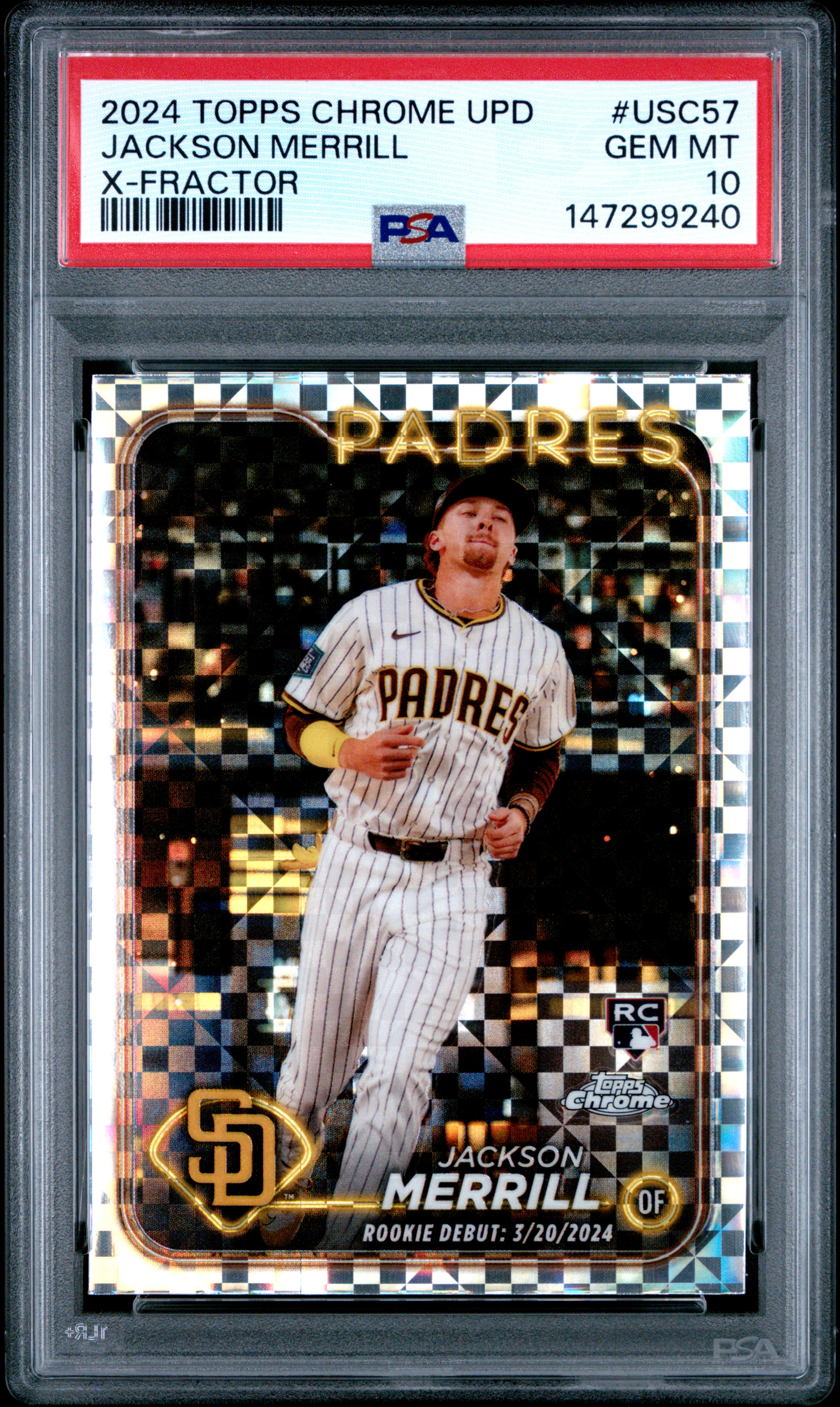 2024 #USC57 Jackson Merrill PSA 10 Topps Chrome Update