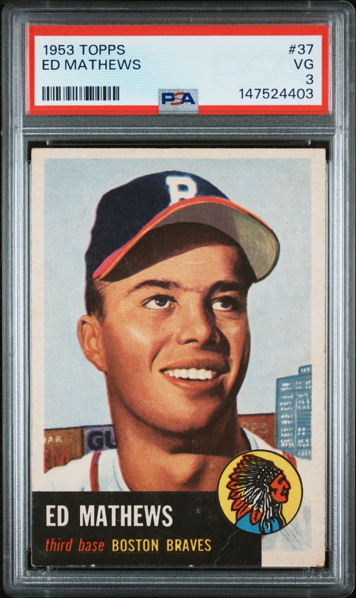 1953 Topps TOPPS #37 Ed Mathews front