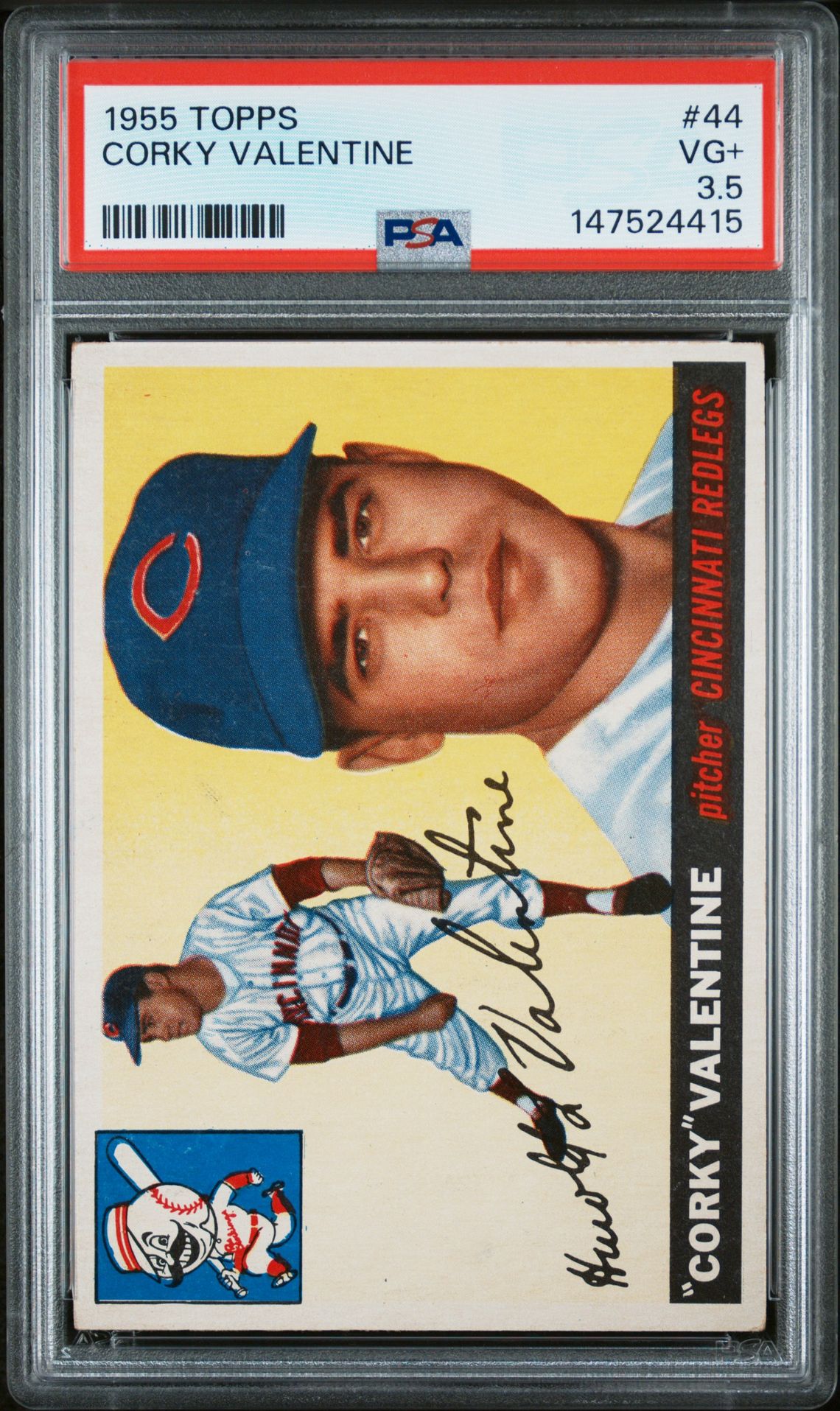 1955 Topps #44 Corky Valentine front