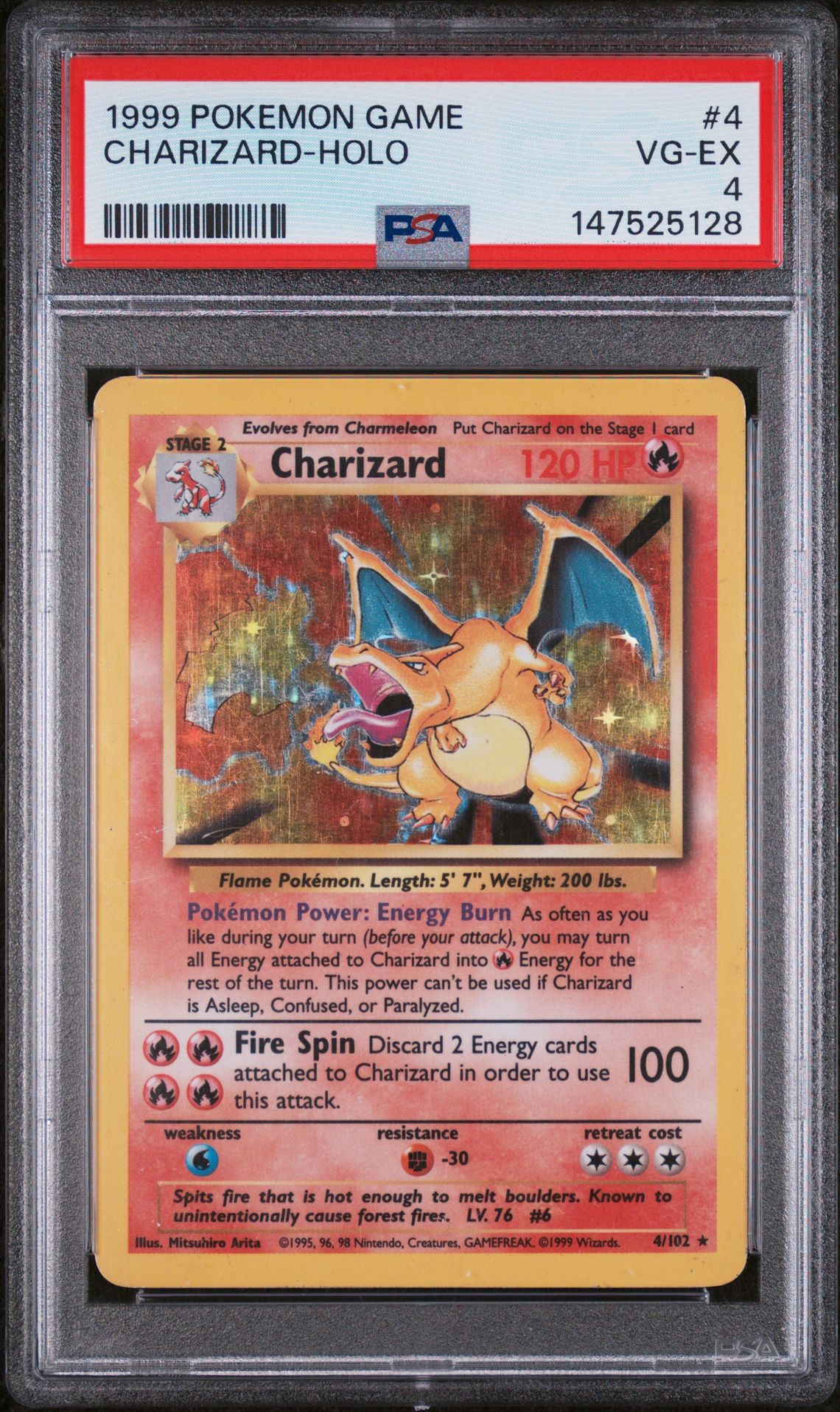 1999 Pokemon POKEMON GAME #4 Charizard-Holo front