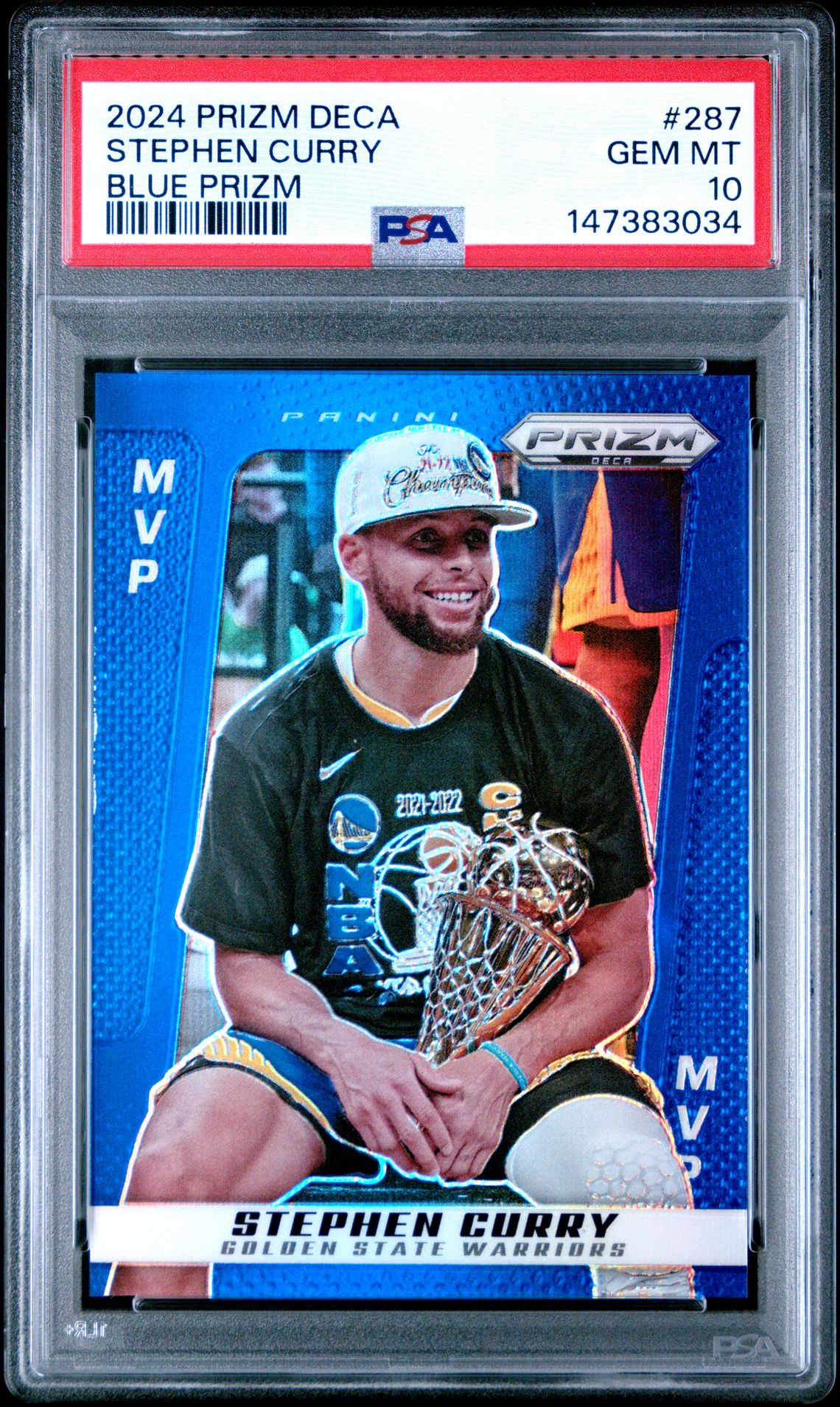 2024 Panini PANINI PRIZM DECA BLUE PRIZM #287 Stephen Curry front