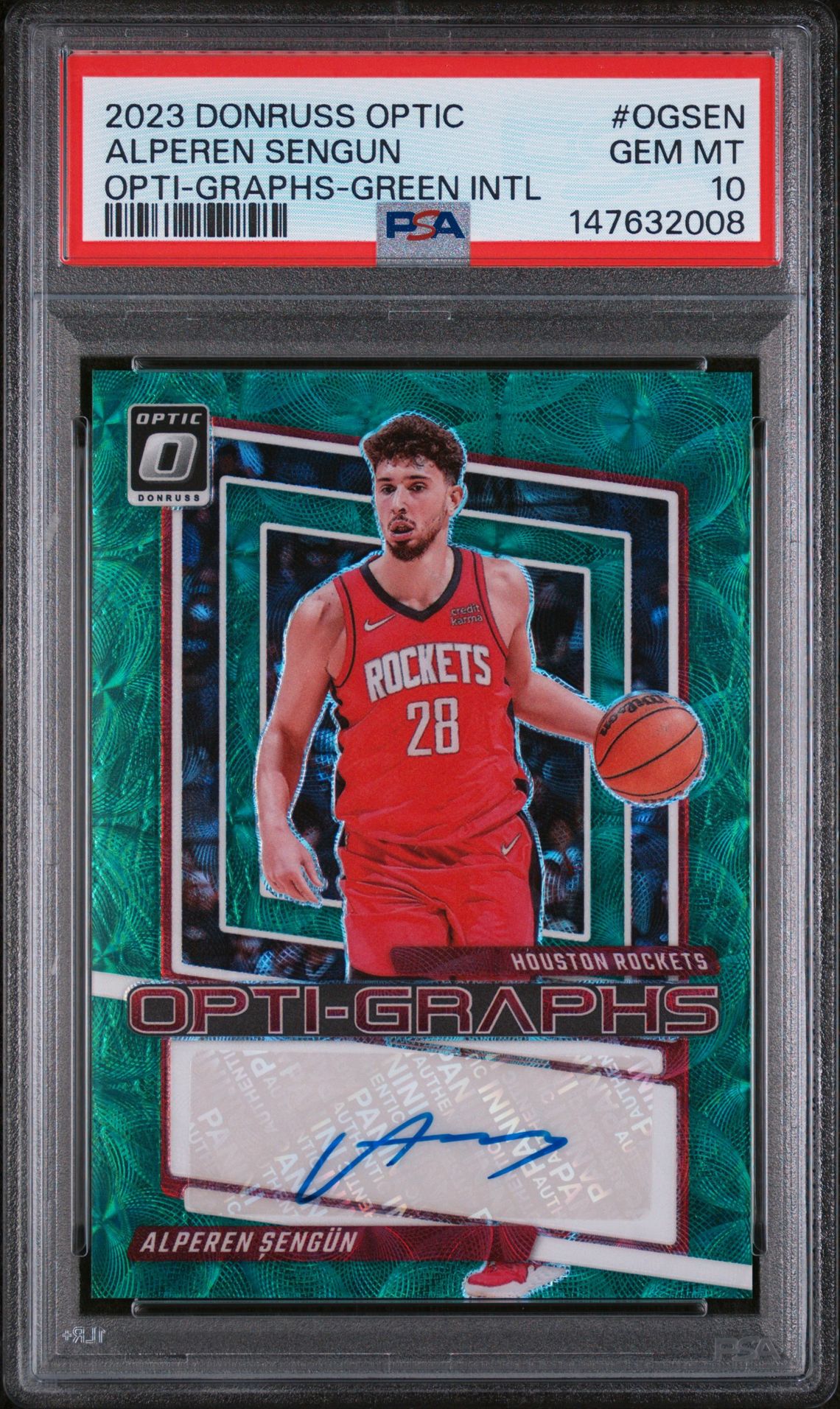 2023 Panini PANINI DONRUSS OPTIC OPTI-GRAPHS GRAPHS-GREEN INTL #OGSEN Alperen Sengun front