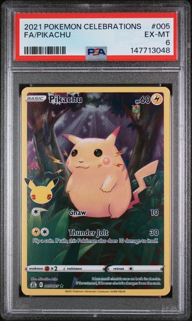 2021 Pokemon Celebrations Full Art #005 Pikachu front