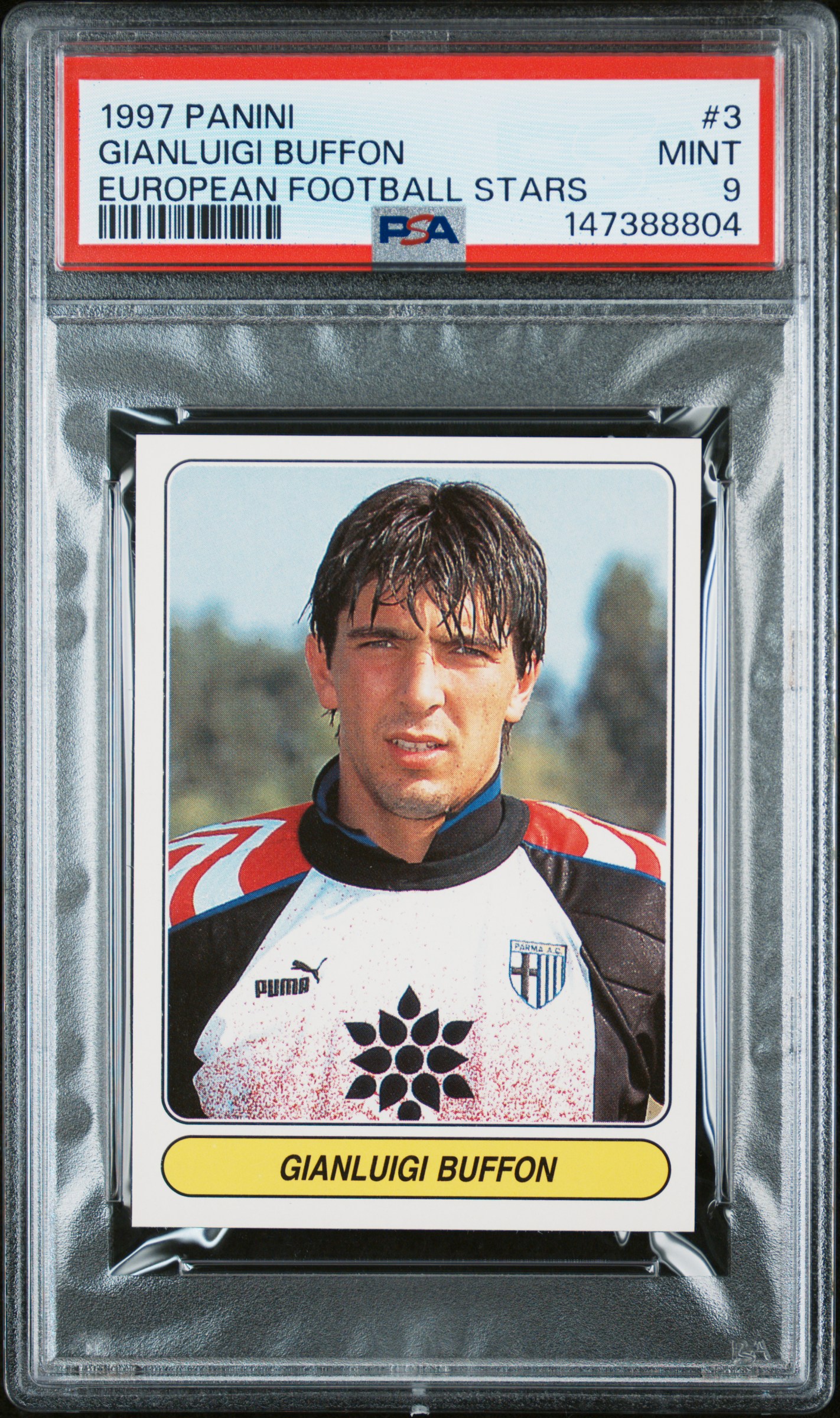 1997 #3 Gianluigi Buffon PSA 9 Panini European Football Stars