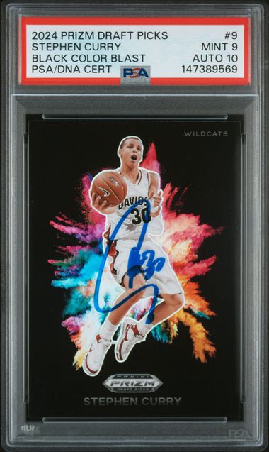 2024 Panini PANINI PRIZM DRAFT PICKS BLACK COLOR BLAST #9 Stephen Curry front