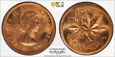 1953 1C No Strap MS64RD