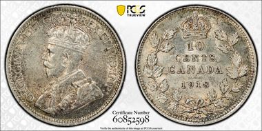 1918 10C AU58