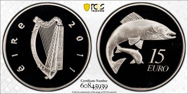 2011 € 15 Salmon PR69DCAM
