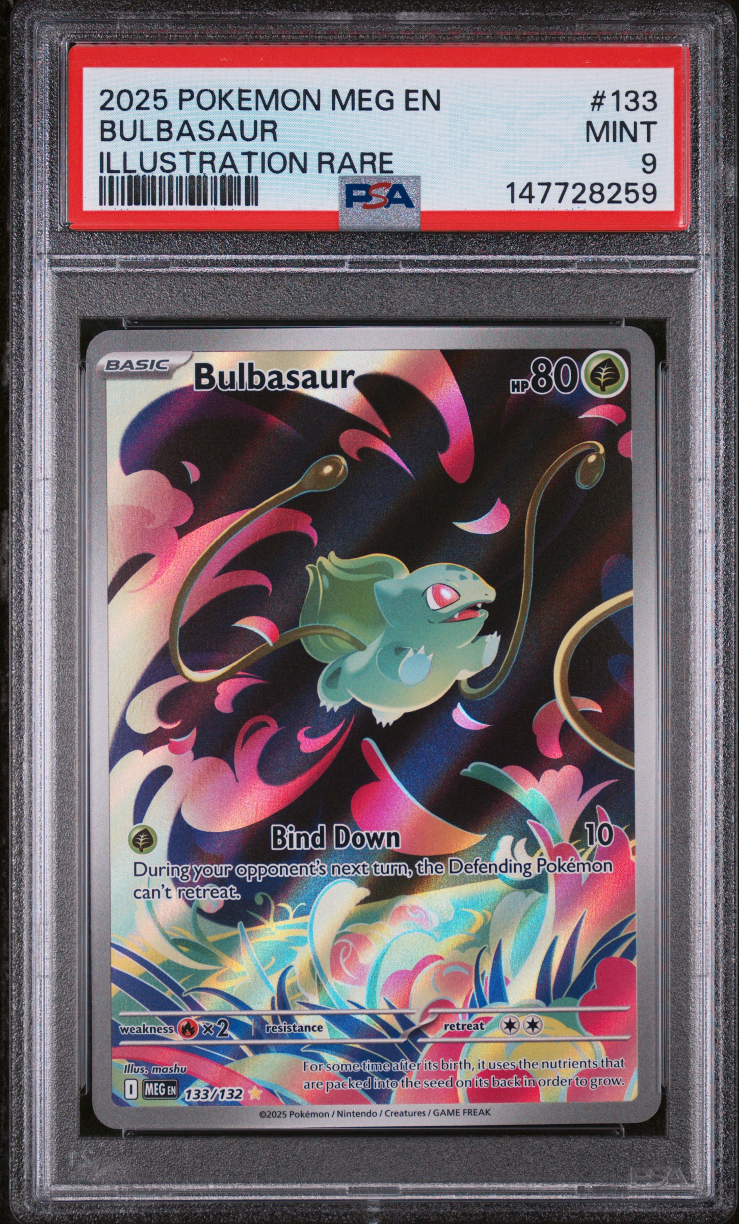 2025 #133 Bulbasaur PSA 9 Meg EN-Mega Evolution
