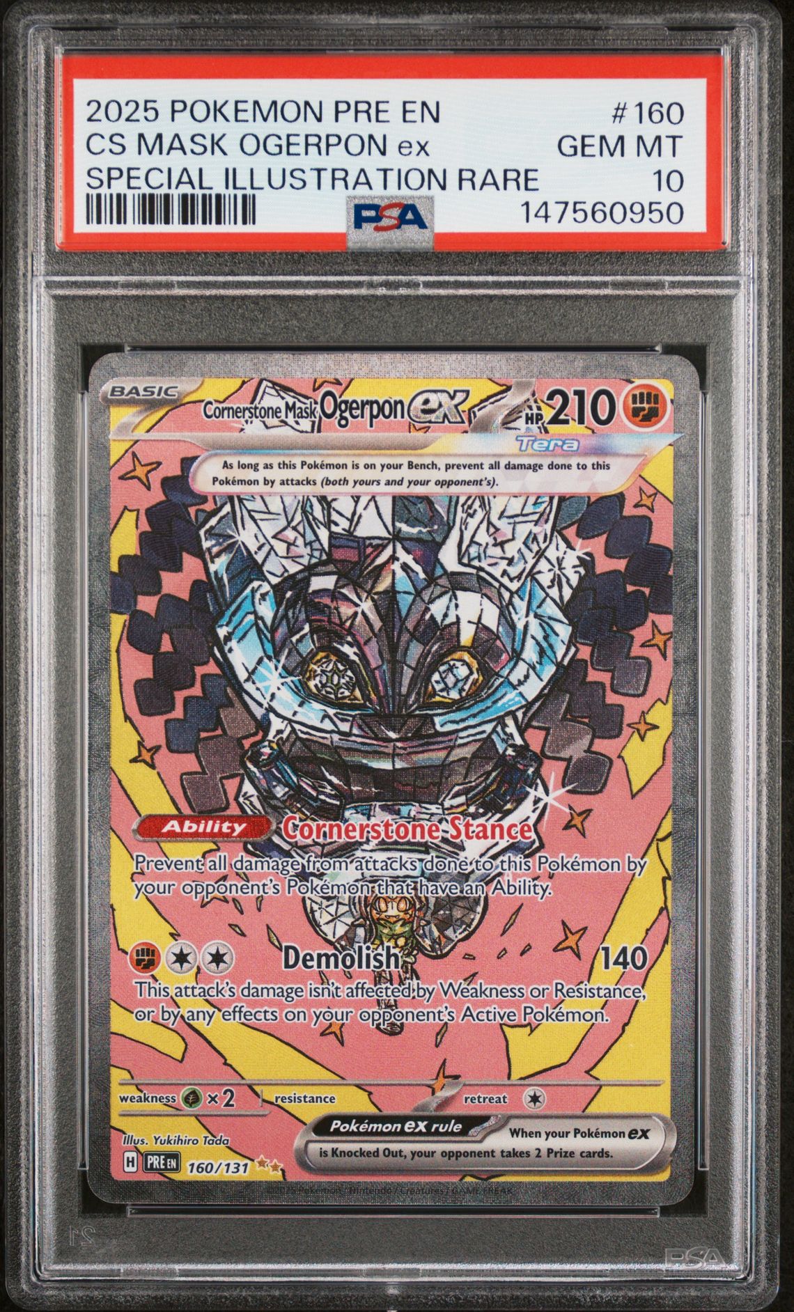 2025 Pokemon POKEMON PRE EN-PRISMATIC EVOLUTIONS SPECIAL ILLUSTRATION RARE #160 Cs Mask Ogerpon Ex front