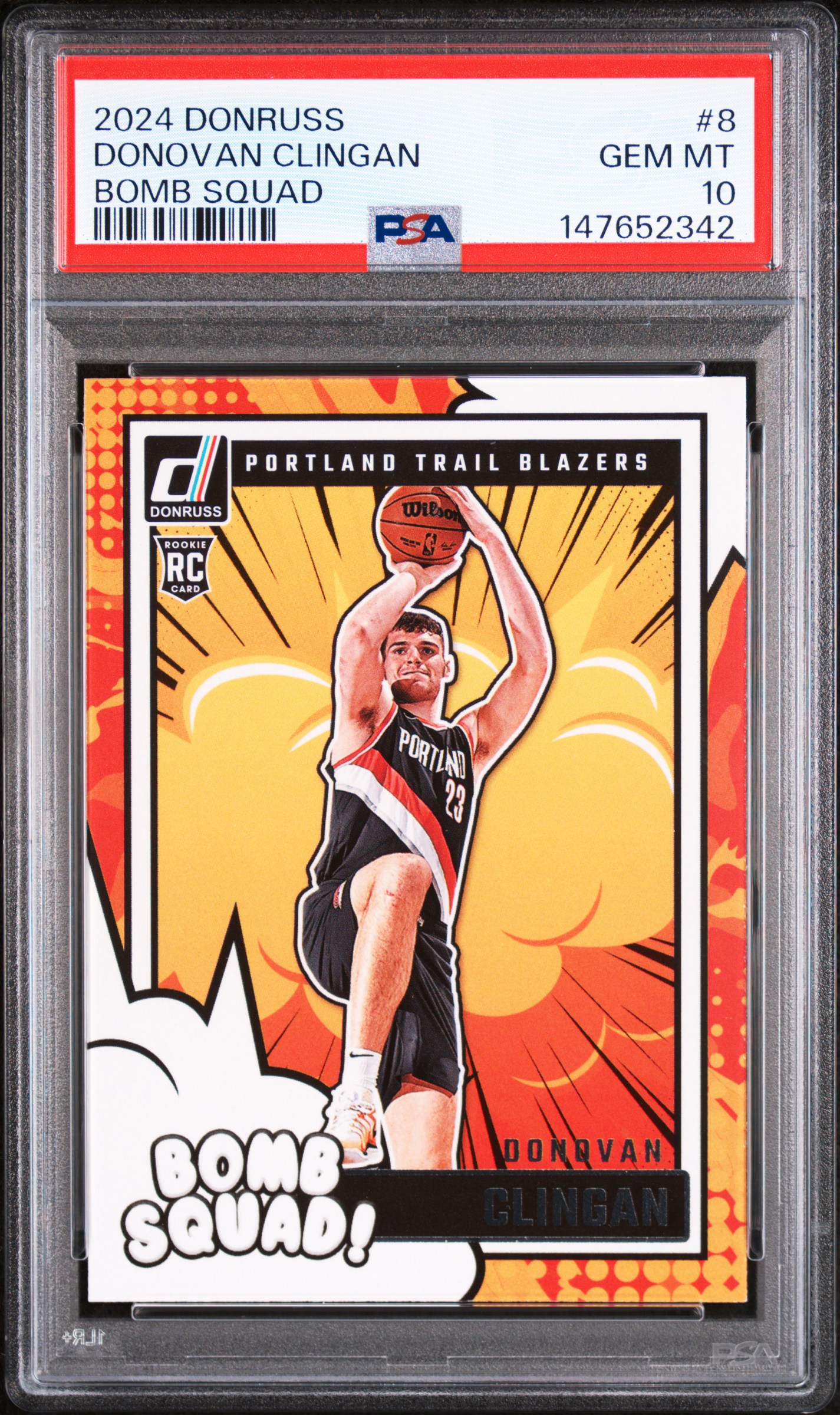 2024 #8 Donovan Clingan PSA 10 Panini Donruss Bomb Squad