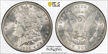 1896 $1 VAM 4, Doubled Stars MS65