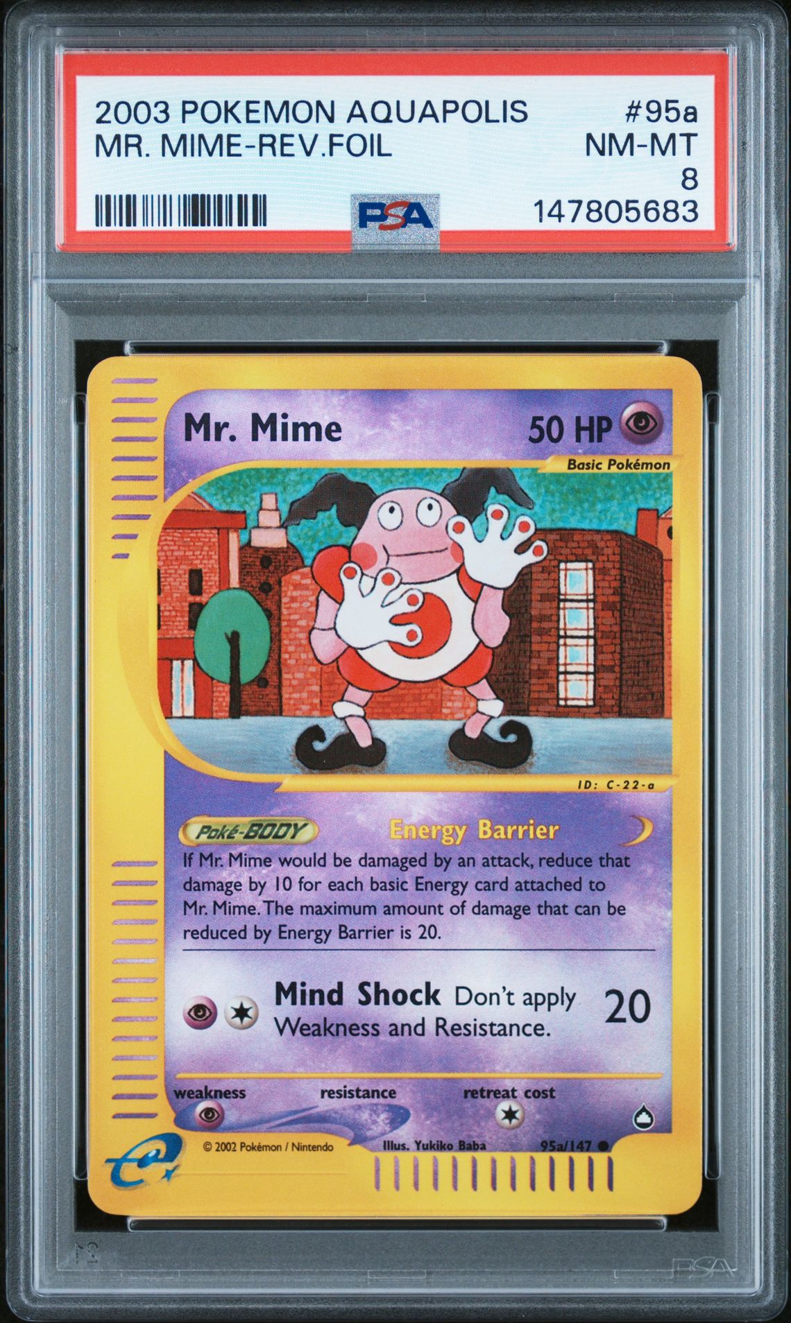 2003 Pokemon POKEMON AQUAPOLIS #95A Mr. Mime-Rev.Foil front