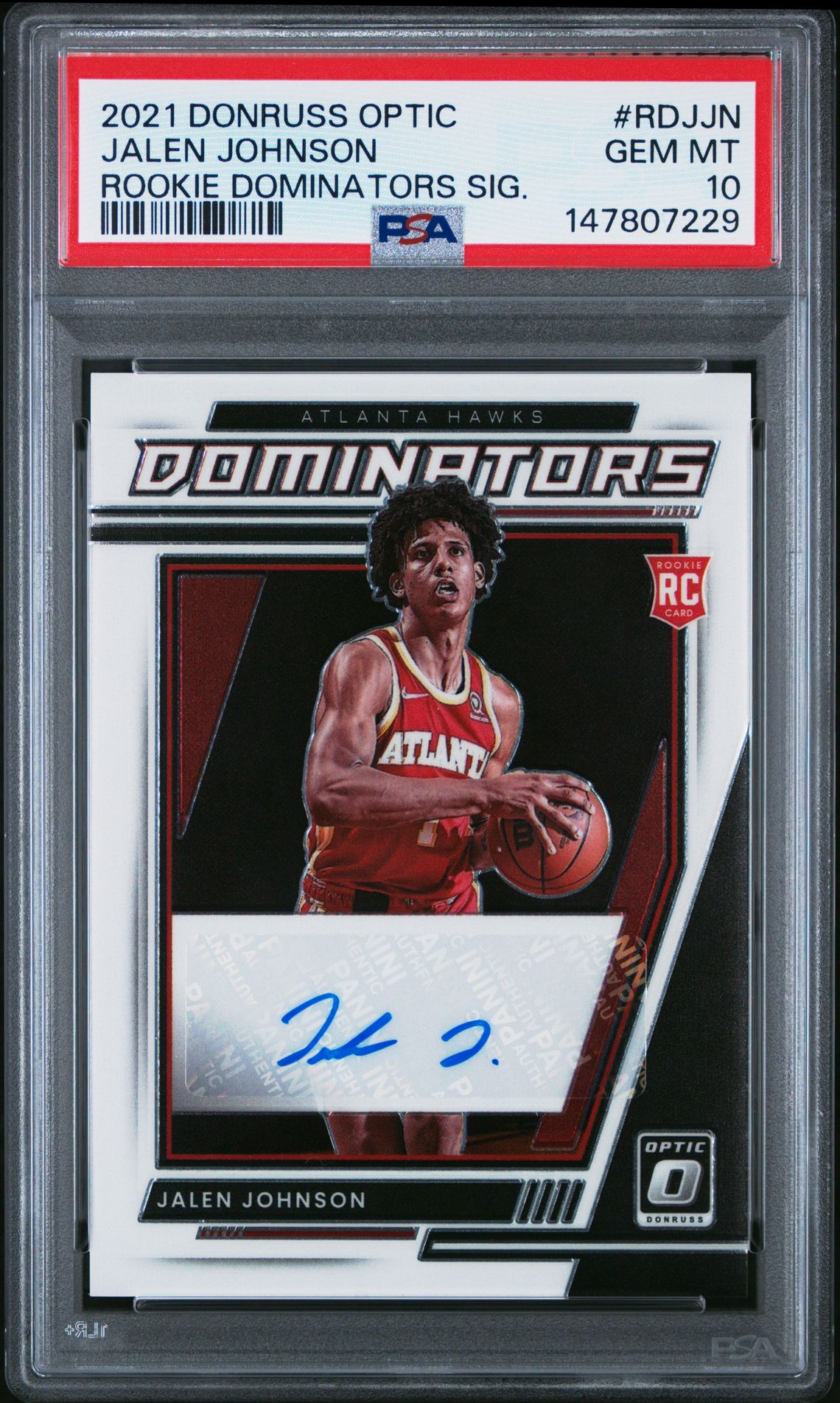 2021 Panini PANINI DONRUSS OPTIC ROOKIE DOMINATORS SIGNATURES ROOKIE DOMINATORS SIG. #RDJJN Jalen Johnson front