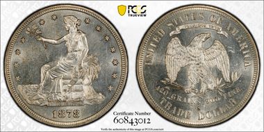 1878-S T$1 Trade MS63+