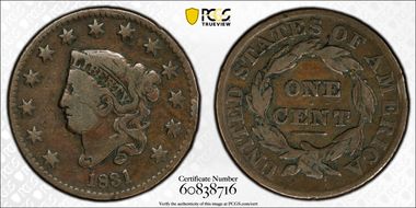 1831 1C Large Letters VG10BN