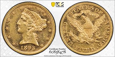 1893 $5 N1