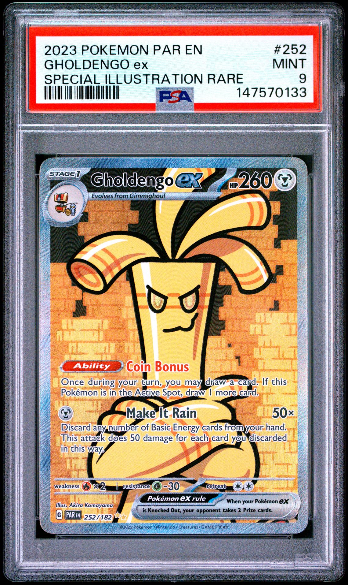 2023 Pokemon POKEMON PAR EN-PARADOX RIFT SPECIAL ILLUSTRATION RARE #252 Gholdengo Ex front