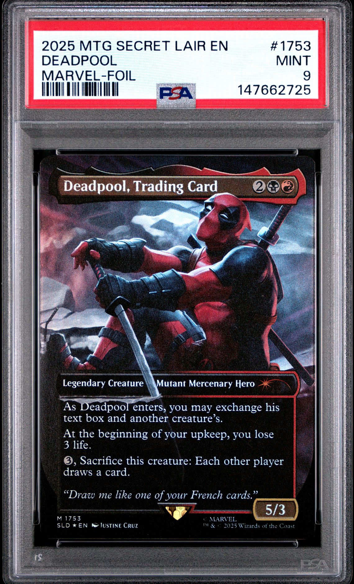 2025 MTG MAGIC THE GATHERING SECRET LAIR DROP MARVEL-FOIL #1753 Deadpool front