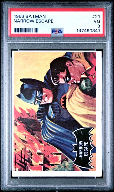 1966 Topps #21 Batman Narrow Escape front