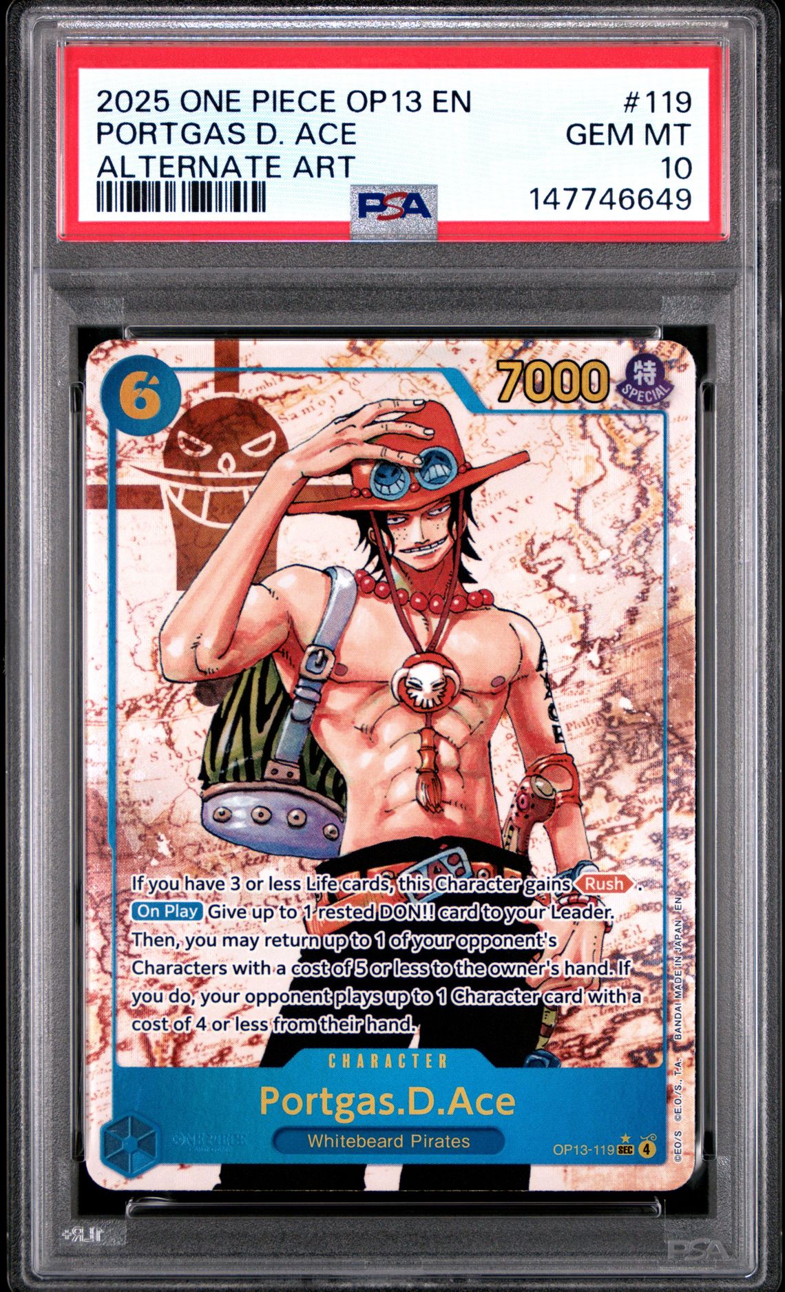 2025 One Piece One Piece Op13-Carrying On His Will #119 Portgas D. Ace front