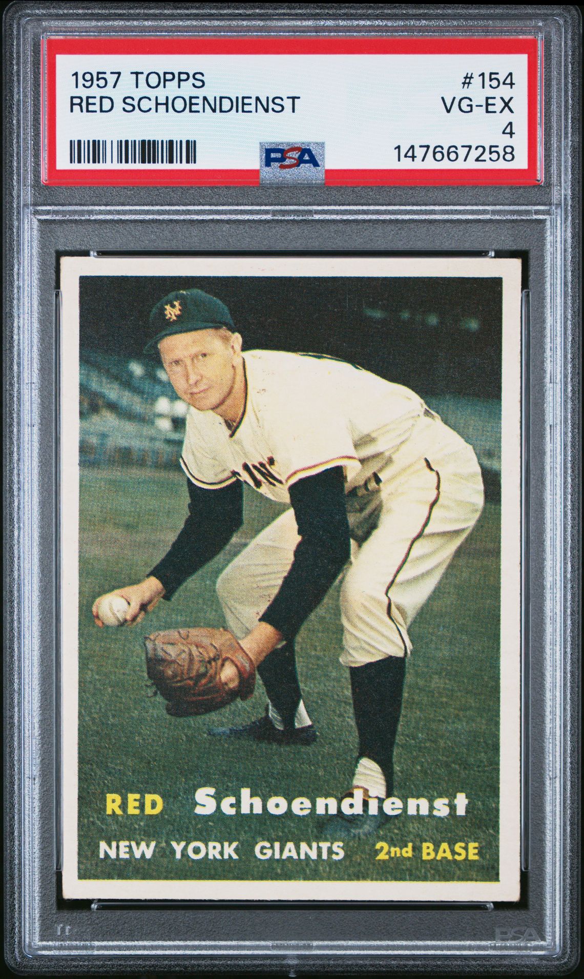 1957 Topps TOPPS #154 Red Schoendienst front