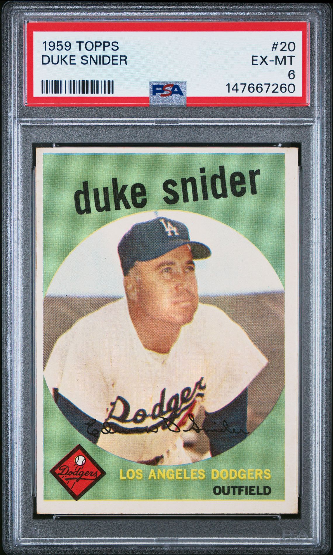 1959 Topps TOPPS #20 Duke Snider front