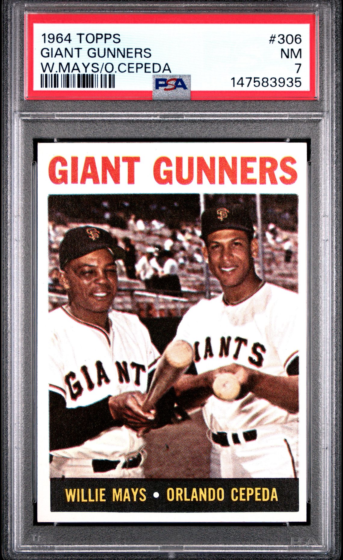 1964 Topps TOPPS W.MAYS/O.CEPEDA #306 Giant Gunners front