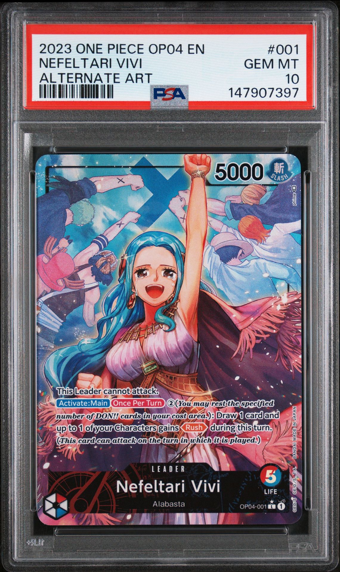 2023 One Piece ONE PIECE OP04-KINGDOMS OF INTRIGUE ALTERNATE ART #001 Nefeltari Vivi front