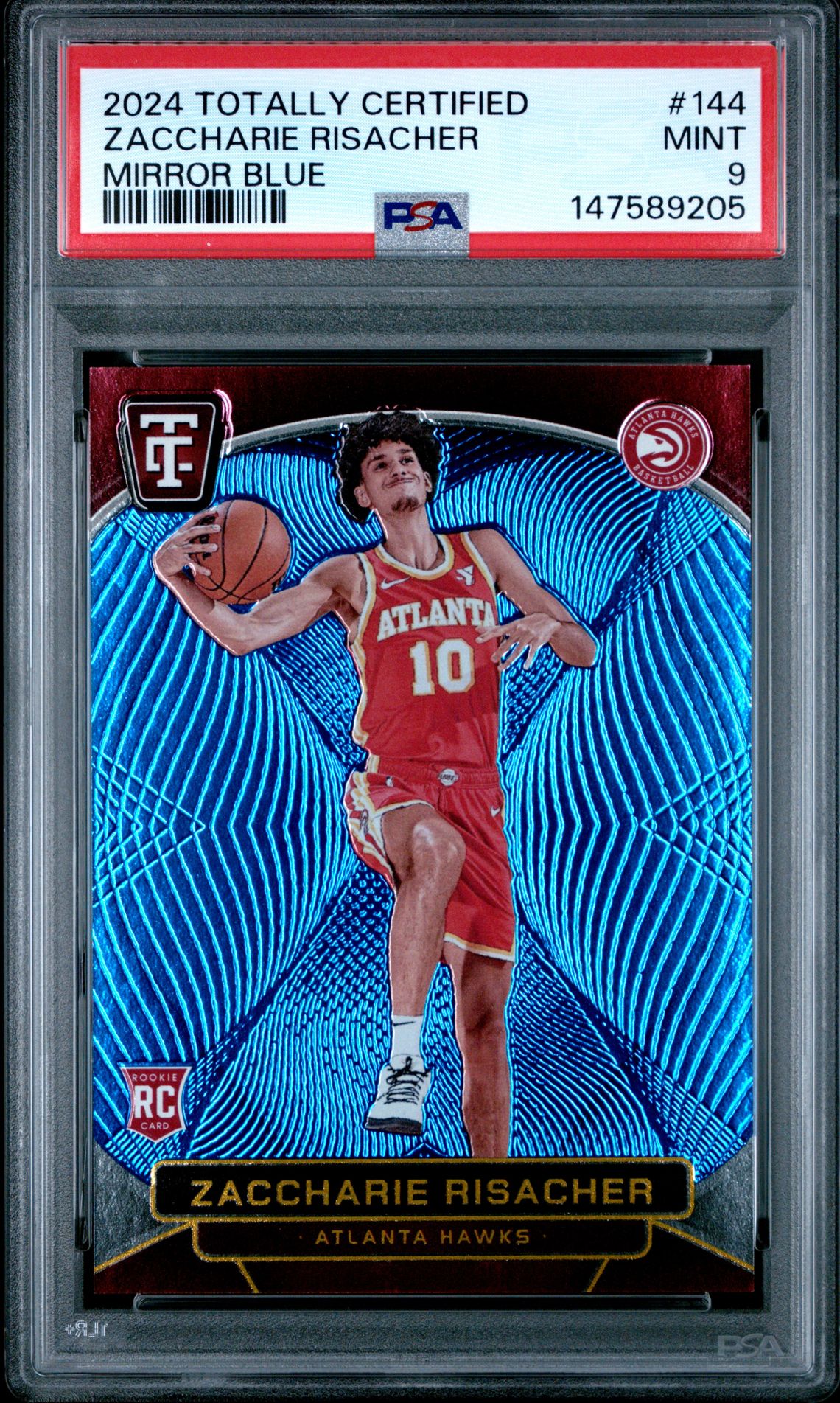 2024 Panini PANINI TOTALLY CERTIFIED MIRROR BLUE #144 Zaccharie Risacher front