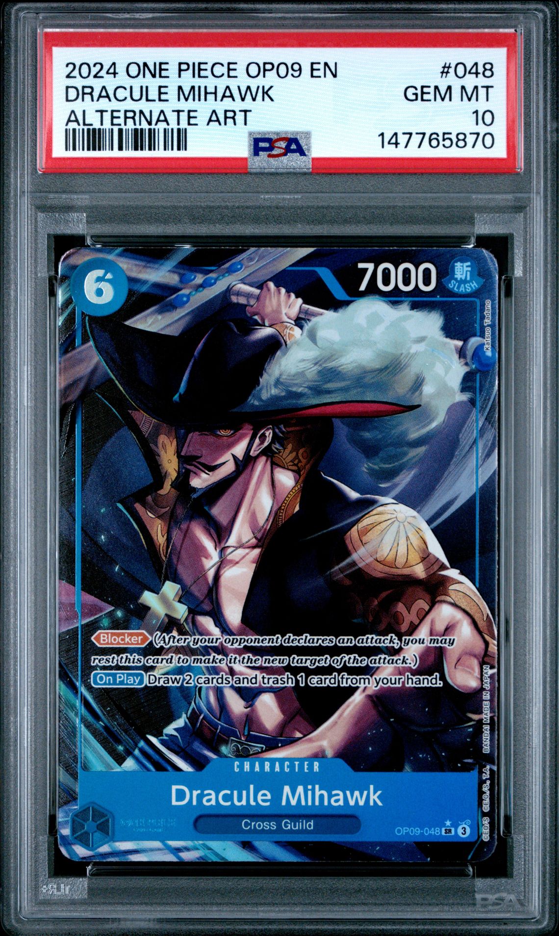 2024 One Piece ONE PIECE OP09-EMPERORS IN THE NEW WORLD ALTERNATE ART #048 Dracule Mihawk front