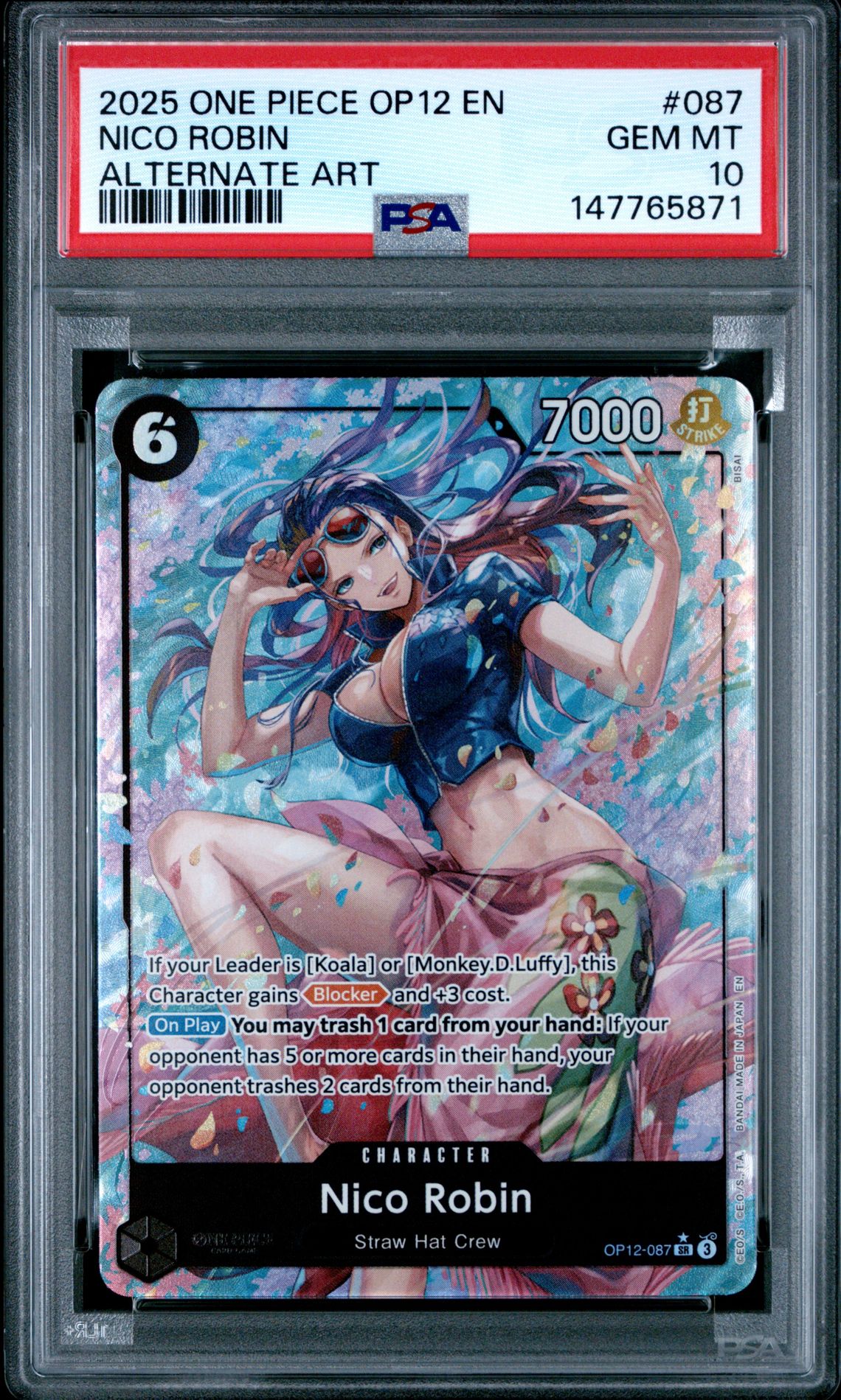 2025 One Piece ONE PIECE OP12-LEGACY OF THE MASTER ALTERNATE ART #087 Nico Robin front