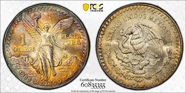 1988-Mo Onza Libertad Ag MS65