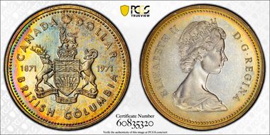 1971 S$1 British Columbia Ag SP66