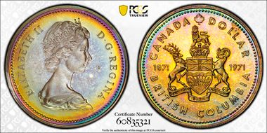 1971 S$1 British Columbia Ag SP67