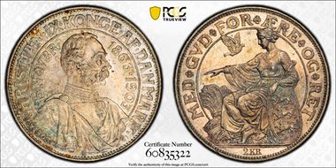1903 P GJ 2 Kr 40th Anniv. of Reign KM-802 Ag MS63