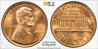1969-D 1C MS65RD