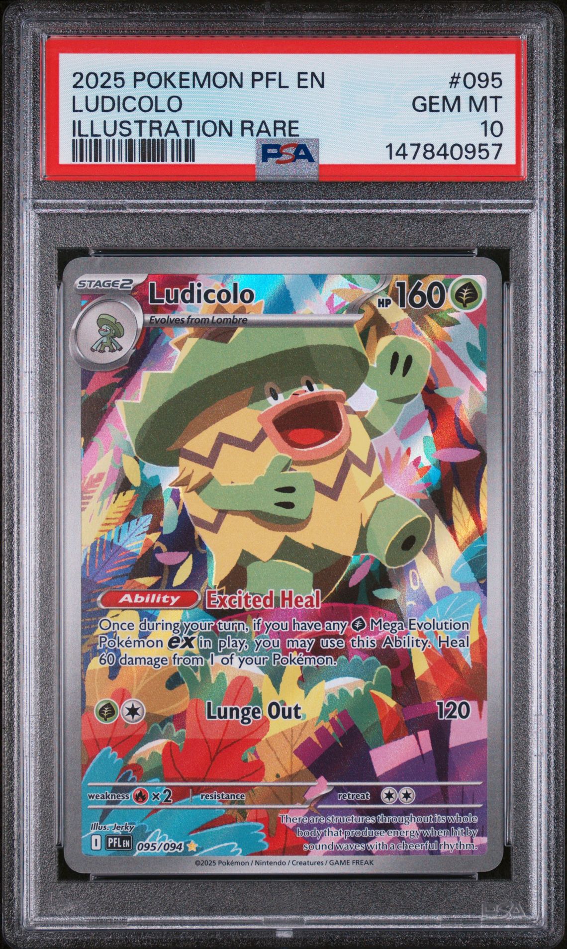 2025 Pokemon POKEMON PFL EN-PHANTASMAL FLAMES ILLUSTRATION RARE #095 Ludicolo front