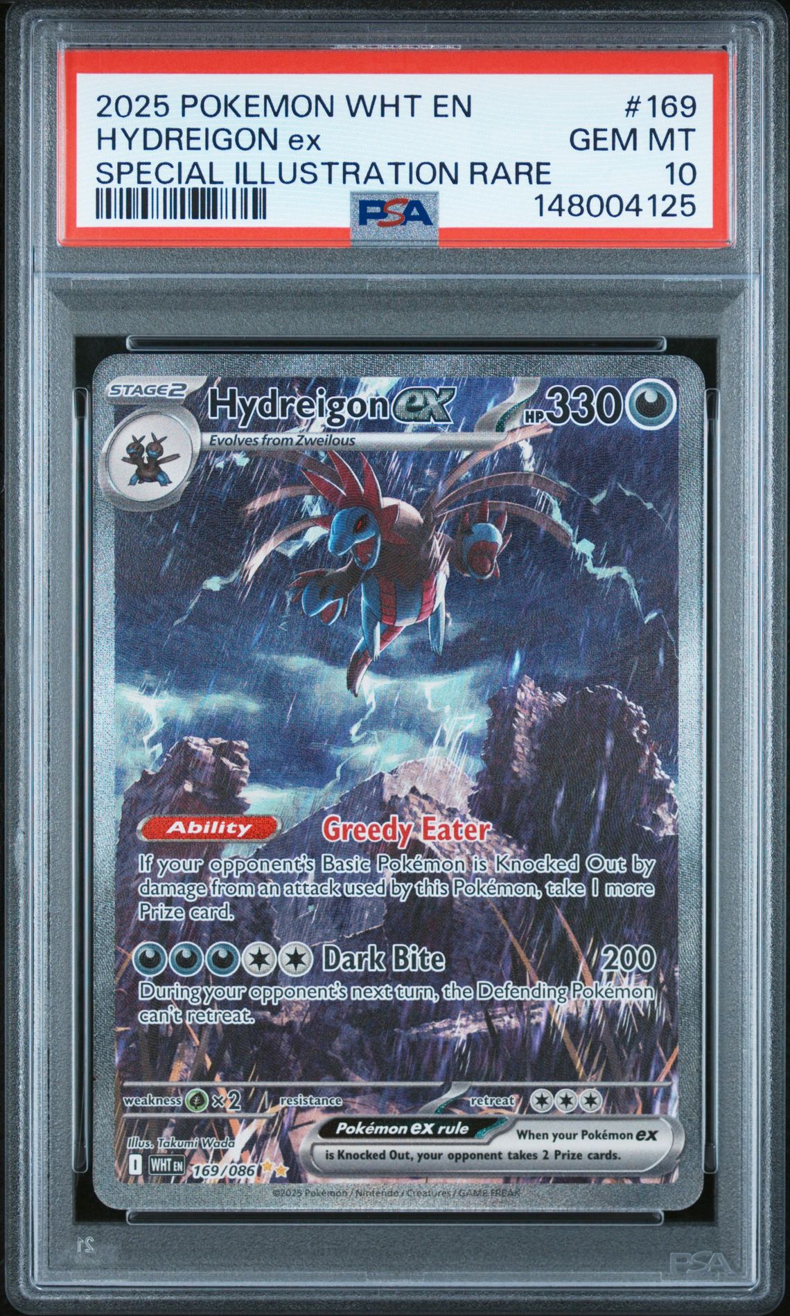 2025 Pokemon POKEMON WHT EN-WHITE FLARE SPECIAL ILLUSTRATION RARE #169 Hydreigon Ex front