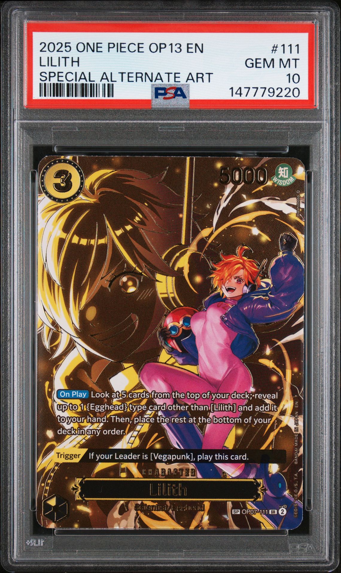 2025 One Piece ONE PIECE OP13-CARRYING ON HIS WILL SPECIAL ALTERNATE ART #111 Lilith front