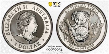2021-P $1 Koala Ag MS69